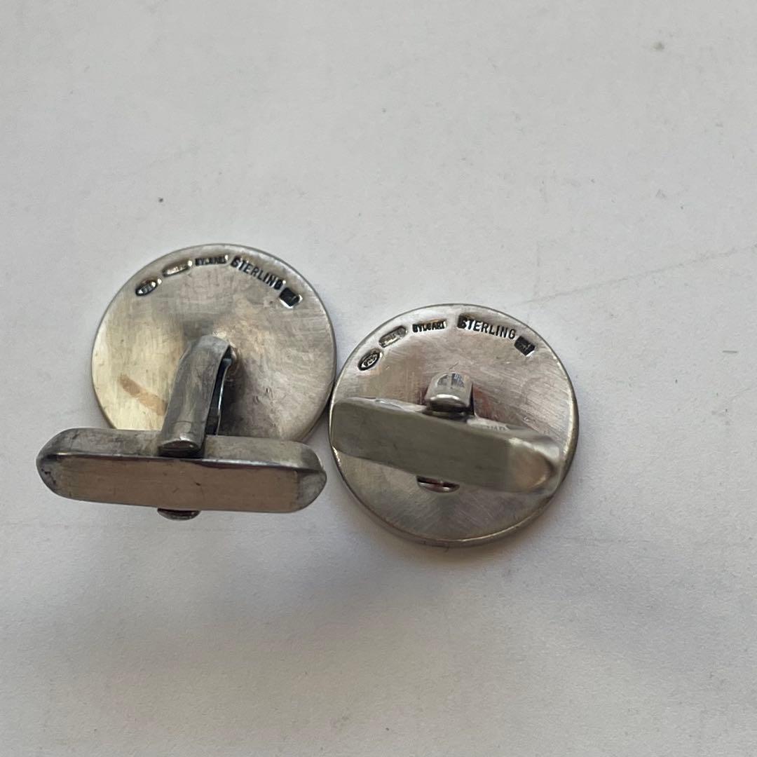 BVLGARI ブルガリ カフスリンクス シルバー925 ラピスカラー ロゴ刻印