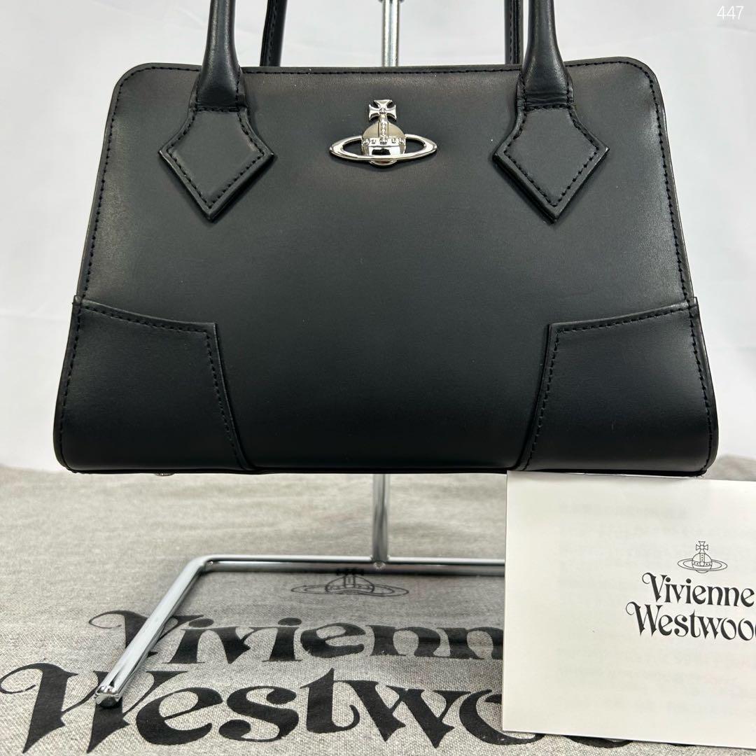 【極美品/日本製】ヴィヴィアンウエストウッド ヤスミン ハンドバッグ オーブ 黒