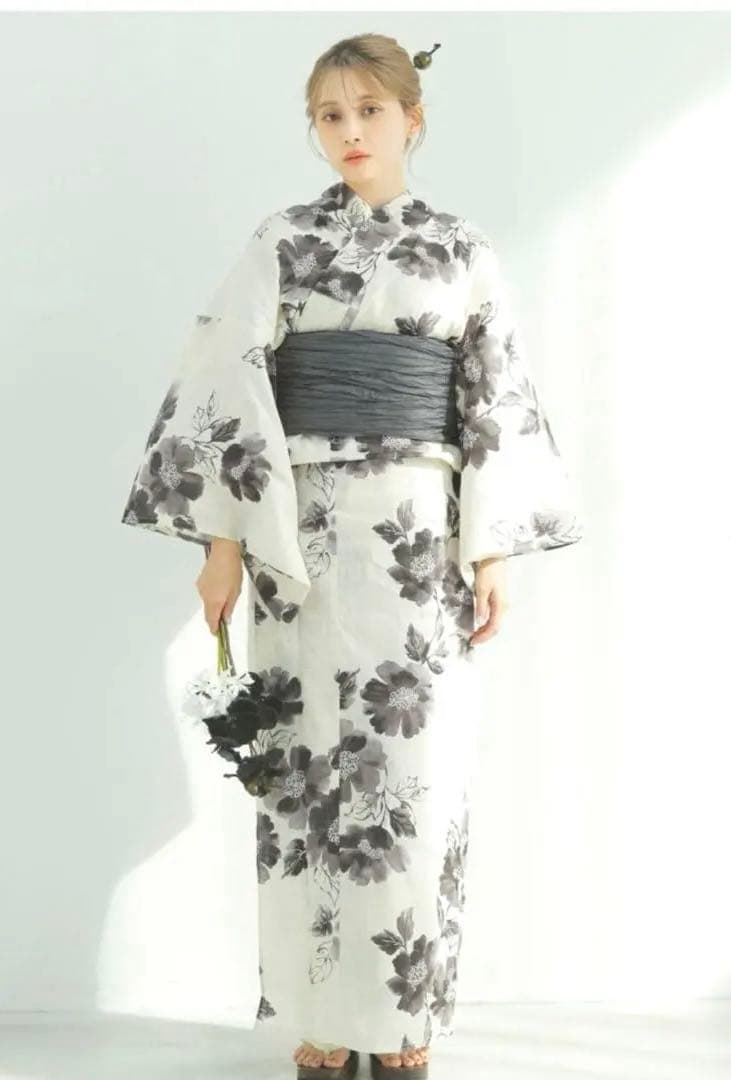 Dita 京の水墨画　浴衣　美品　帯　セット　モノトーン浴衣　黒浴衣　ディータ