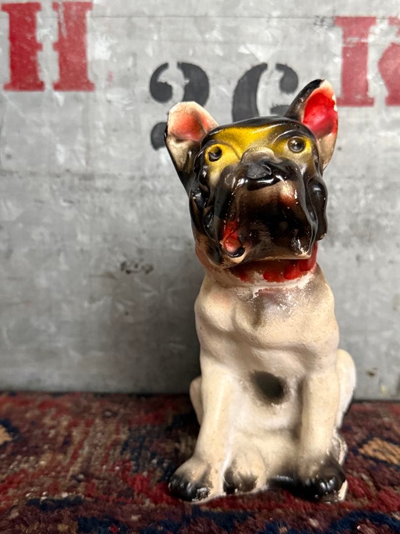 アンティーク雑貨 Vintage Chalkware Bulldog