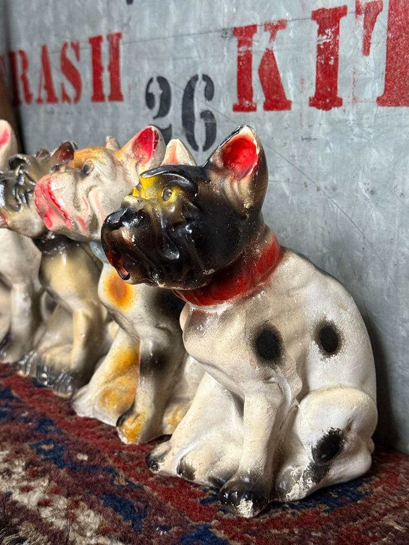 アンティーク雑貨 Vintage Chalkware Bulldog