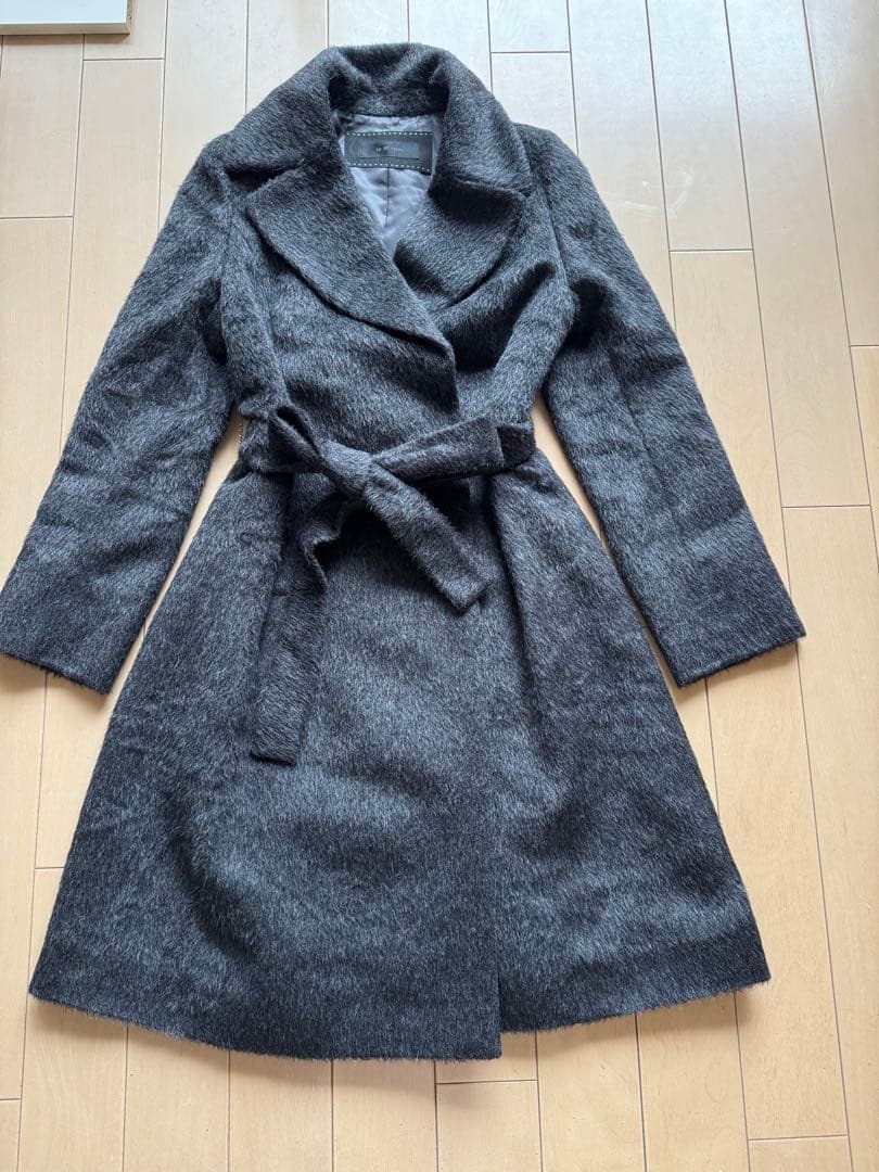 tobechic アルパカ　羊毛 ウエストベルト付きコート　９万