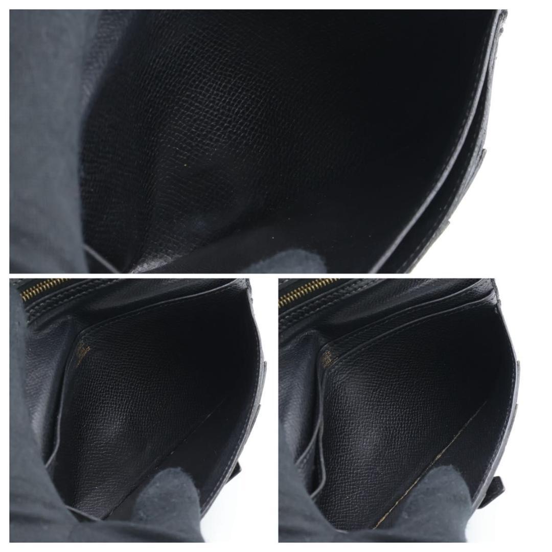 鑑定書付き【極美品】HERMES ベアンクラシック　エプソン　長財布　ブラック