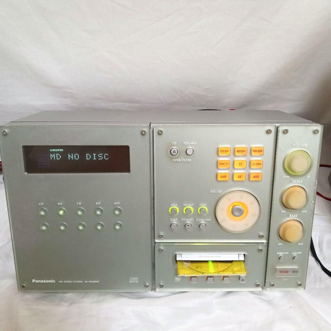 ★動作確認済 Panasonic MDミニコンポ SA-PM50MD リモコン付