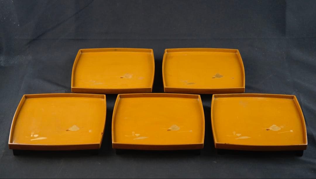 時代　漆器　蒔絵　吸物膳　10客　共箱　木製