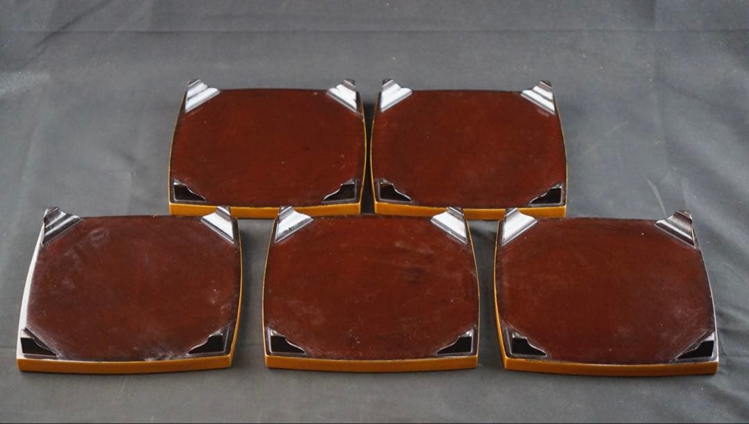 時代　漆器　蒔絵　吸物膳　10客　共箱　木製