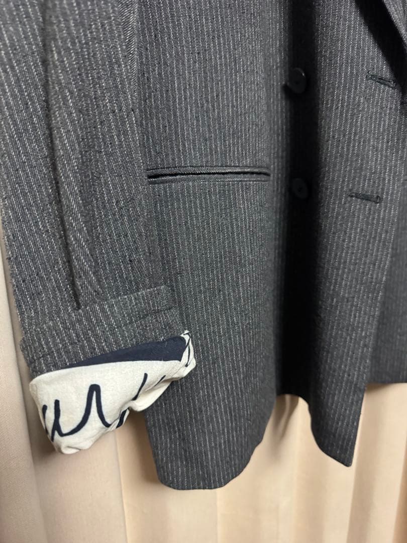 m's braque ストライプ柄 ダブルブレスト テーラードジャケット