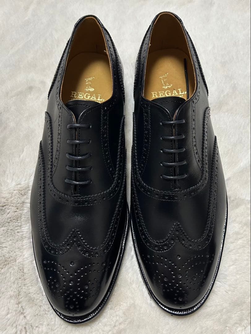 【未使用品】REGAL/リーガル/ウィングチップシューズ/size26.5/黒