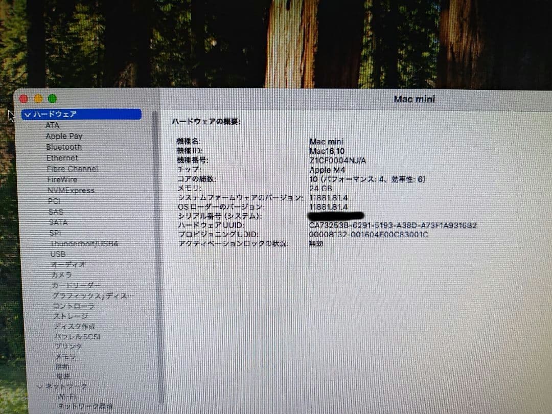 S*i様 Apple M4 Mac mini 24GB 256GB