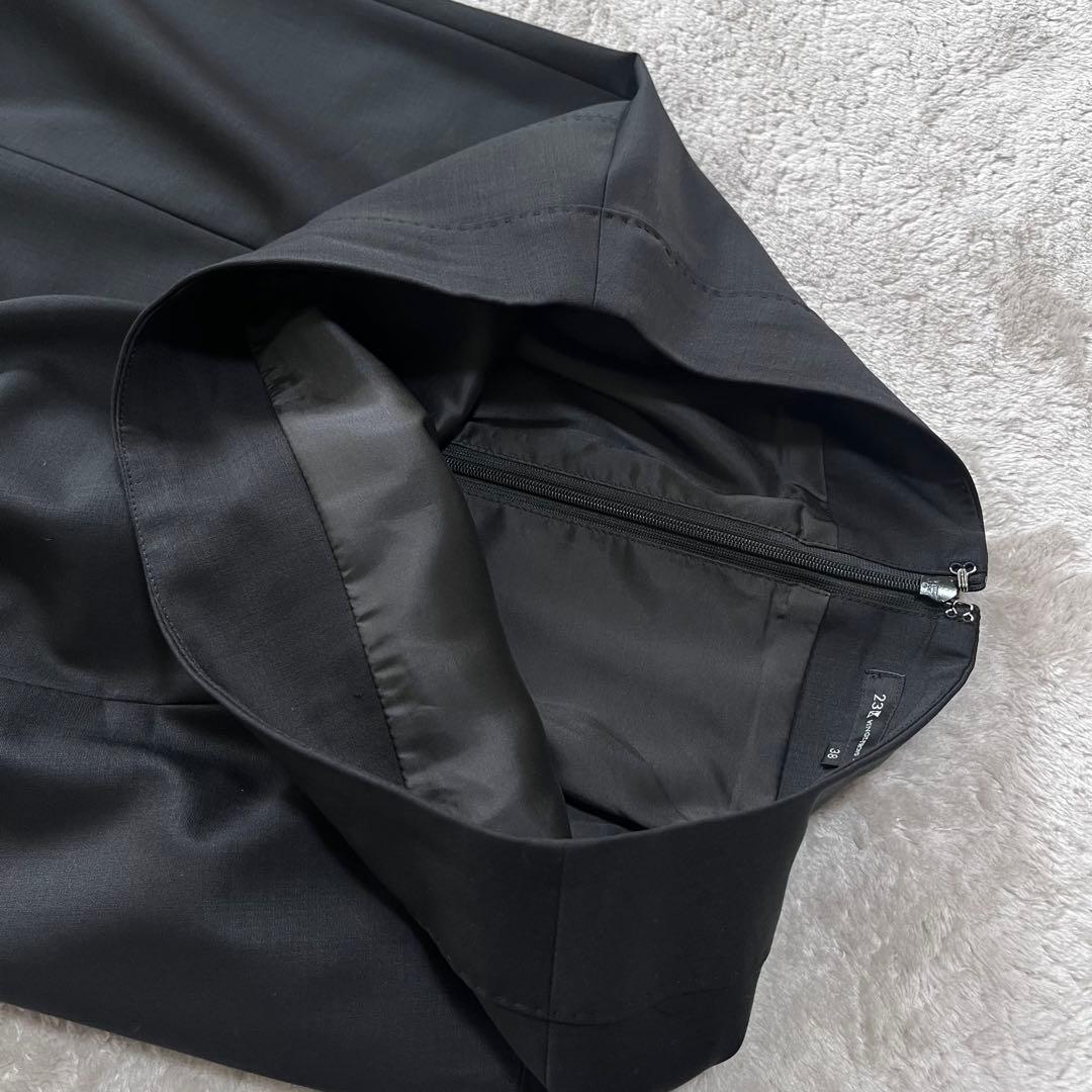 極美品　23区　24ss ラフィーネウール セットアップ　黒　38
