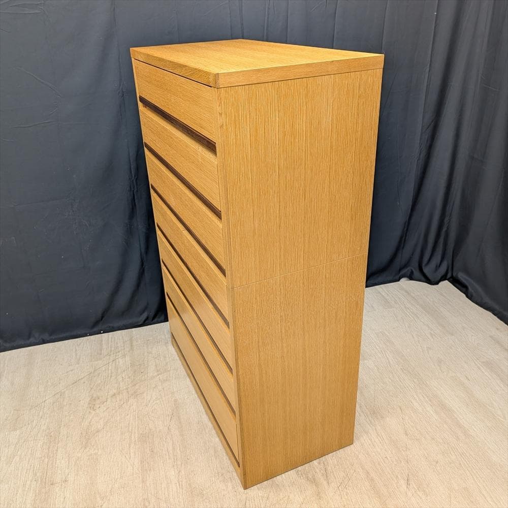 美品　旭川家具　天然木　リビングチェスト　タンス　箪笥　チェスト　引き出し　整理