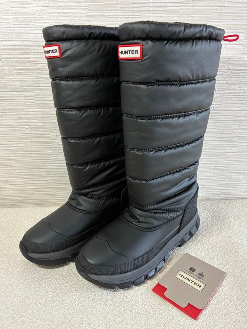 【美品】HUNTER インサレーテッド スノーブーツ トール ブラック