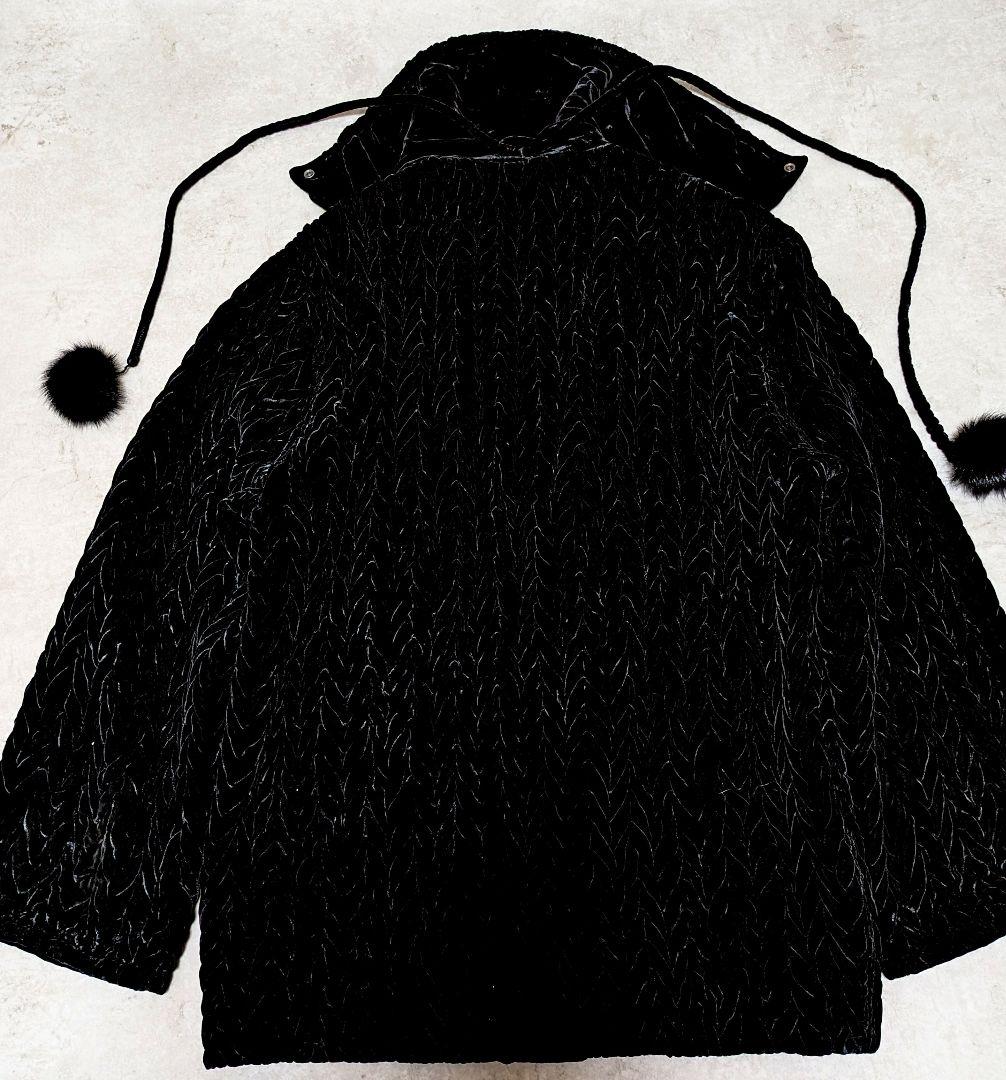 アーカイブベルベット　　ブラック 　伊太利屋　ユニセックス Ｌ〜 ポンポンファー