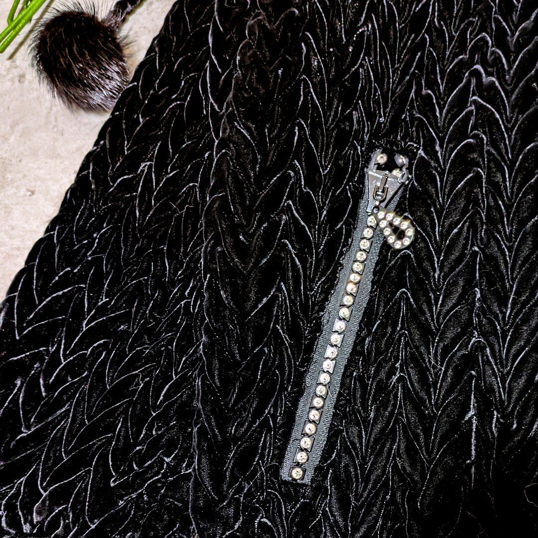 アーカイブベルベット　　ブラック 　伊太利屋　ユニセックス Ｌ〜 ポンポンファー