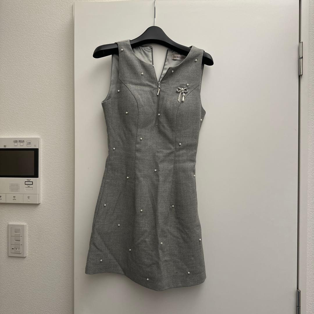 ROBE de FLEURS グレー XS タイトドレス