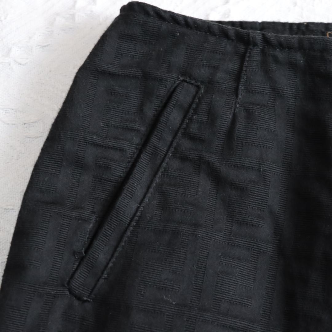 FENDI　フェンディ　ズッカ柄　パンツストレート　FFロゴ　ブラック　チノパン