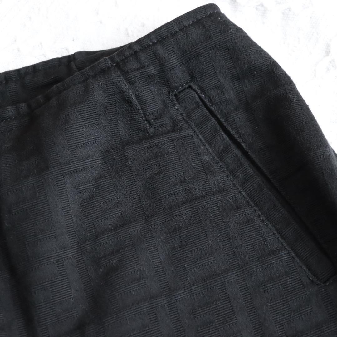 FENDI　フェンディ　ズッカ柄　パンツストレート　FFロゴ　ブラック　チノパン