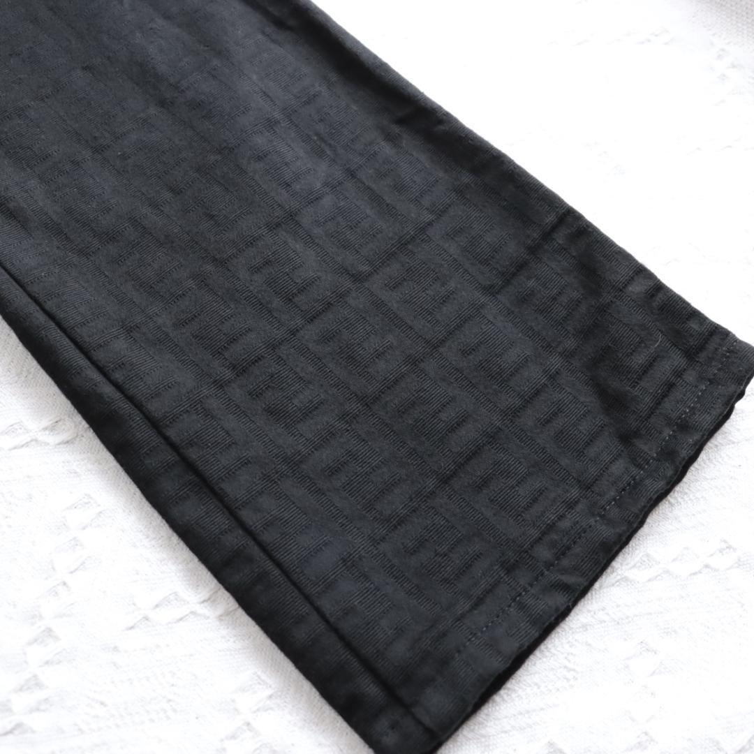 FENDI　フェンディ　ズッカ柄　パンツストレート　FFロゴ　ブラック　チノパン