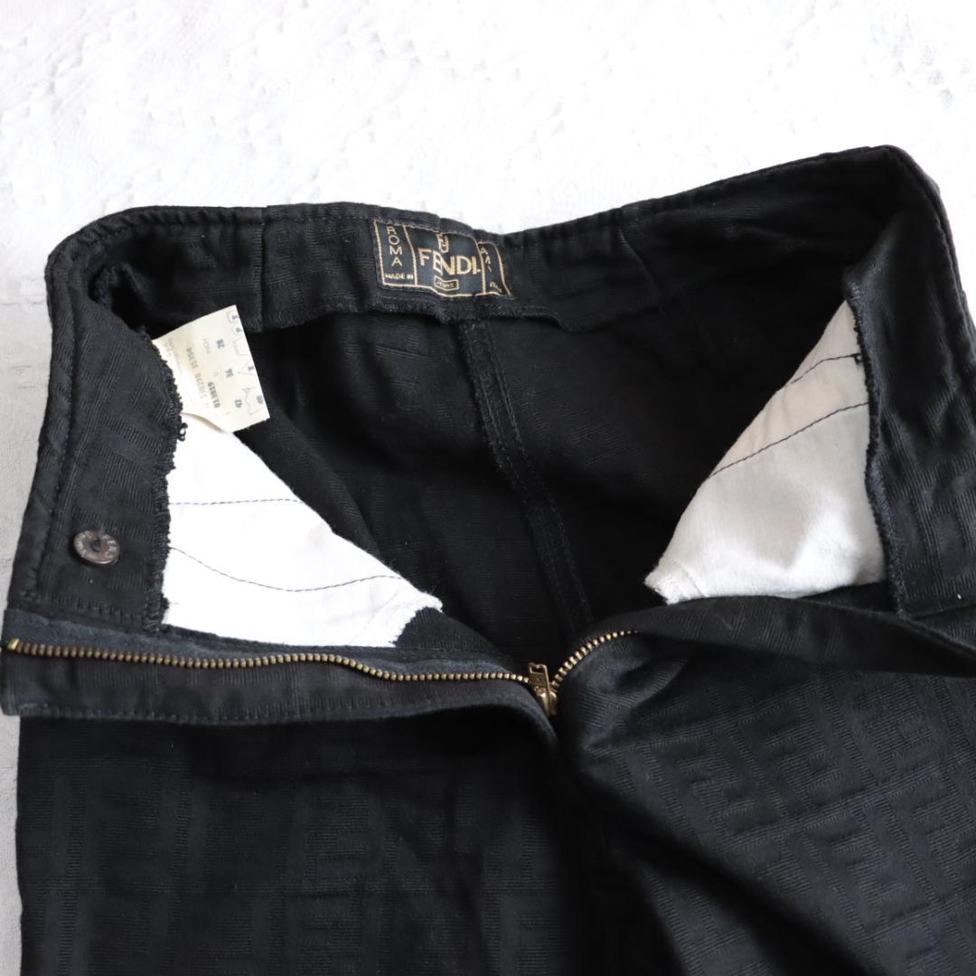 FENDI　フェンディ　ズッカ柄　パンツストレート　FFロゴ　ブラック　チノパン