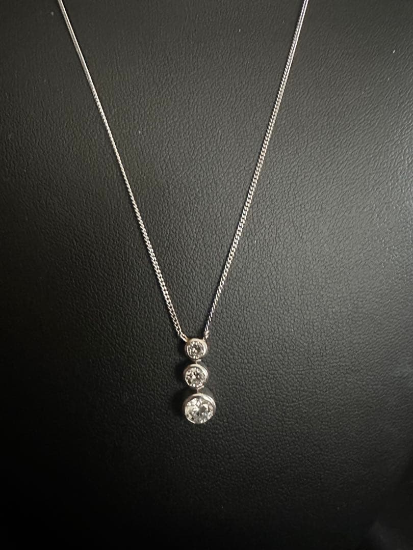 まるちゃん Pt ダイアモンドネックレス 2本セット