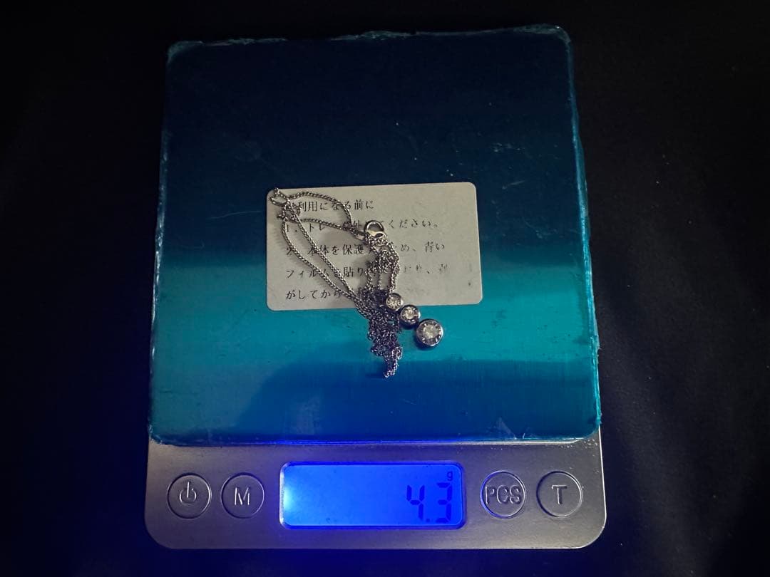 まるちゃん Pt ダイアモンドネックレス 2本セット