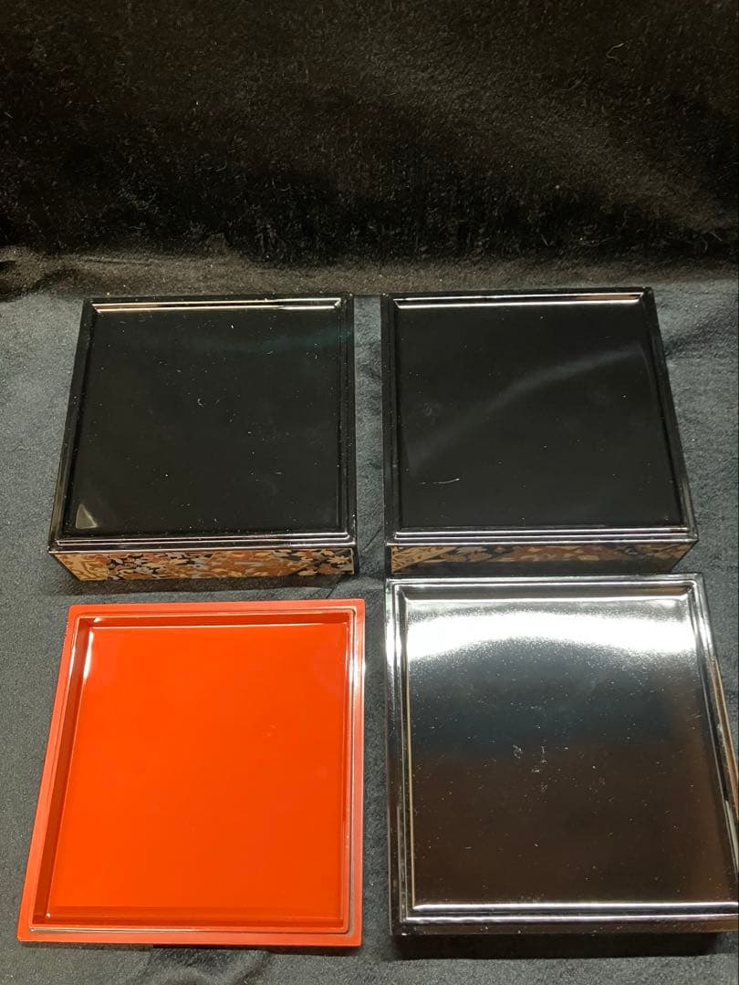 正倉院鳳凰　三段重　重箱　漆器　3段　重箱 2個セット　未使用品　B2238