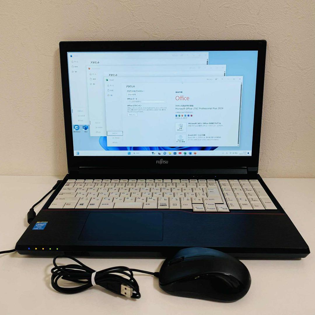 Y68 富士通ノートパソコン i7メモリ8G高速 Windows11オフィス付き