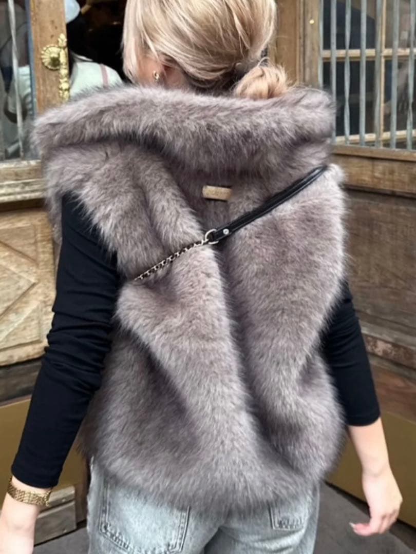 ディアンテ　DIANTE エコファーベスト　ブラウン　新品