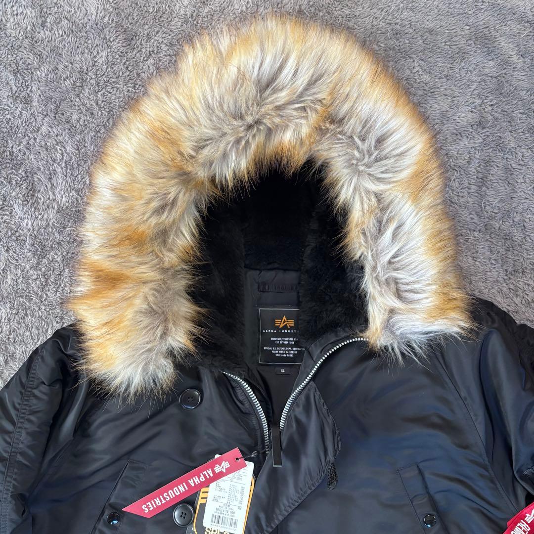 【超美品】ALPHA INDUSTRIES N-3B (4L) ブラック