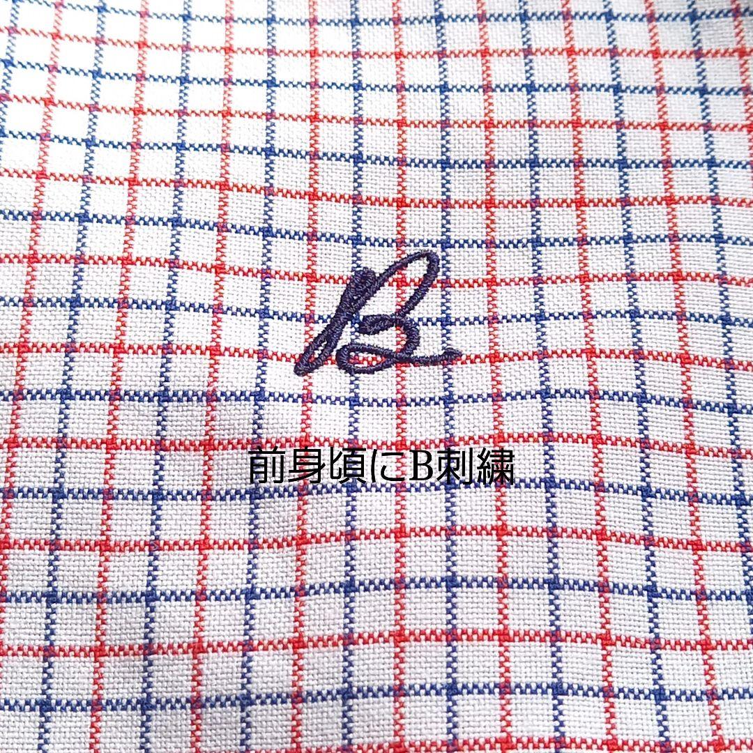 極美品　マディソンブルー　ボタンダウンチェックシャツ　02M　綿100%　B刺繍