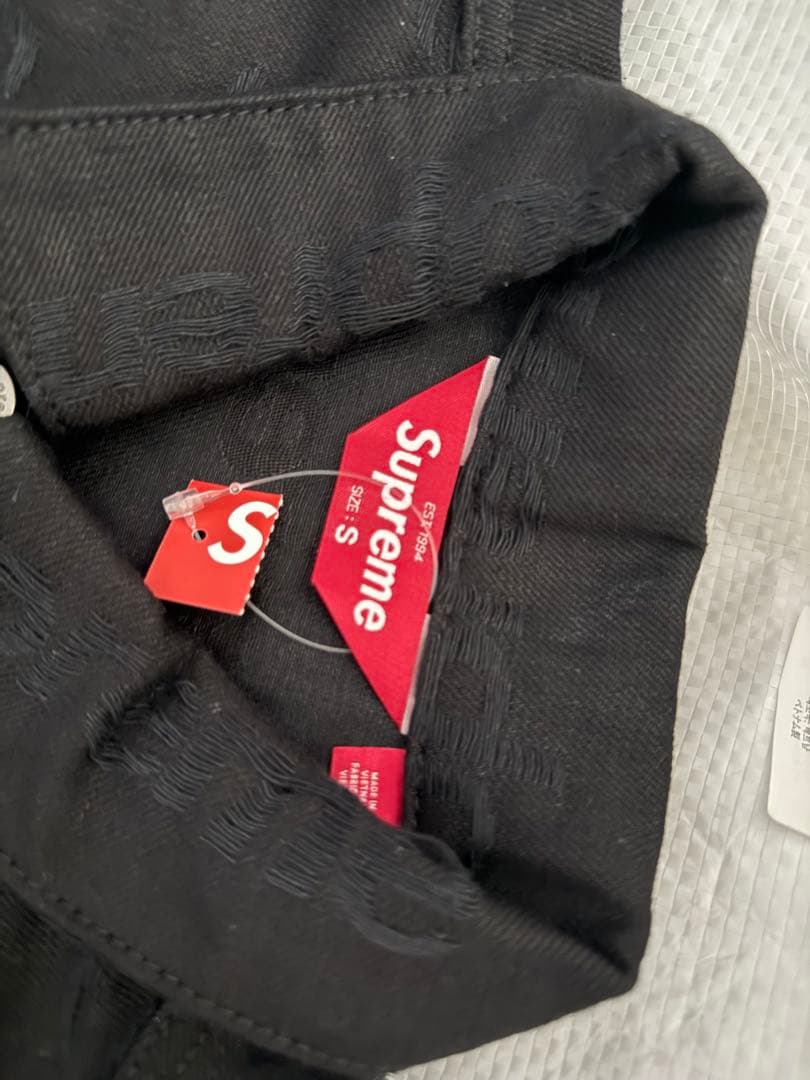 ジャケット・アウター Supreme Jacquard Logos Denim Trucker