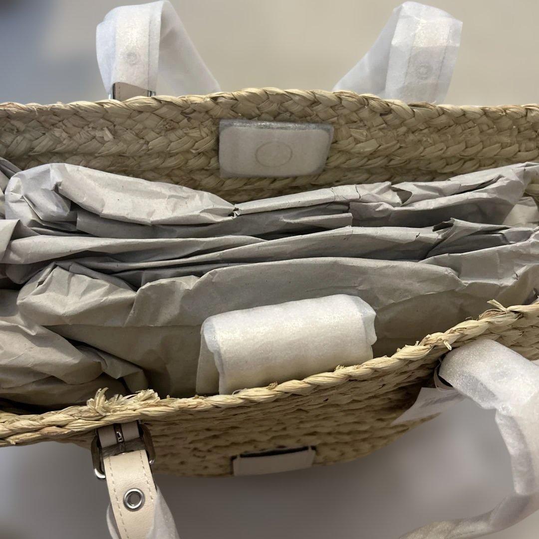 新品タグ付き　コーチ かごバッグ トート 肩掛け ストロー ラフィア ナチュラル