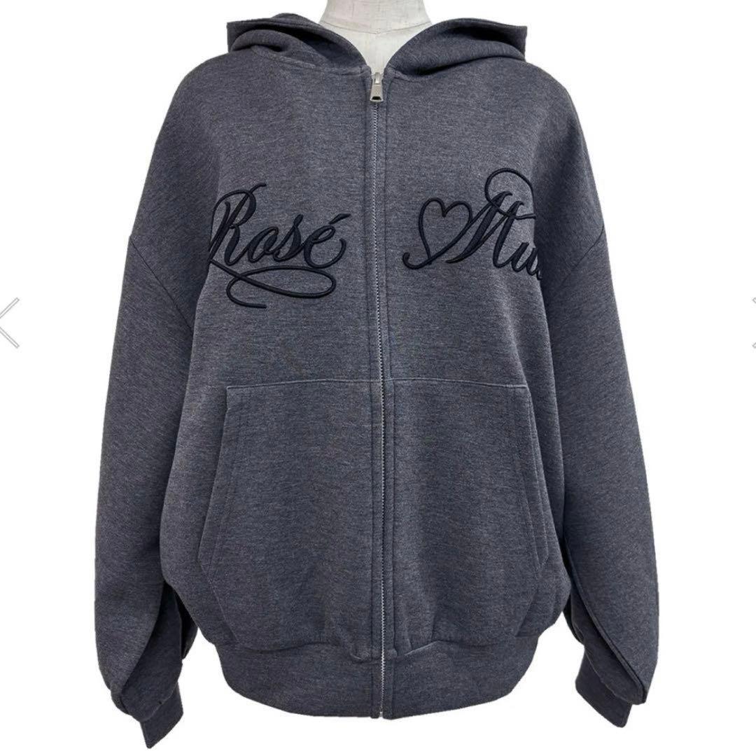 Logo 3d embroidery hoodie ロゼミューズ　パーカー