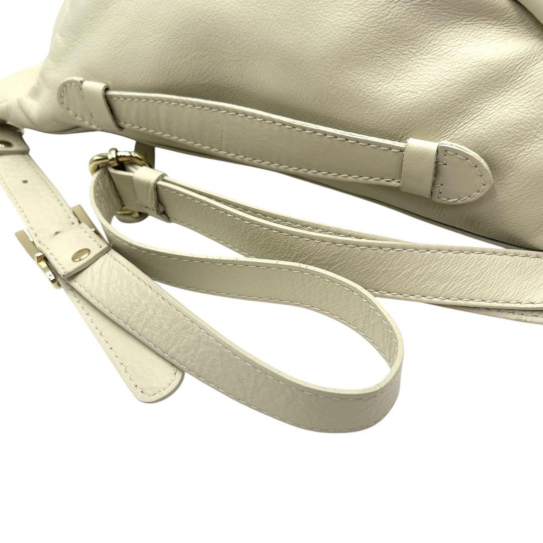 【未使用級/希少品】 オウレンティ 2way ウエストバッグ アイボリー