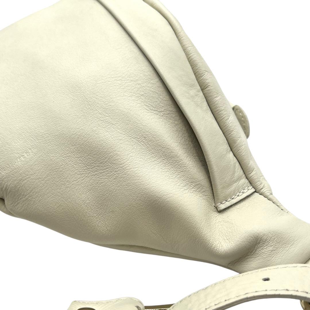 【未使用級/希少品】 オウレンティ 2way ウエストバッグ アイボリー