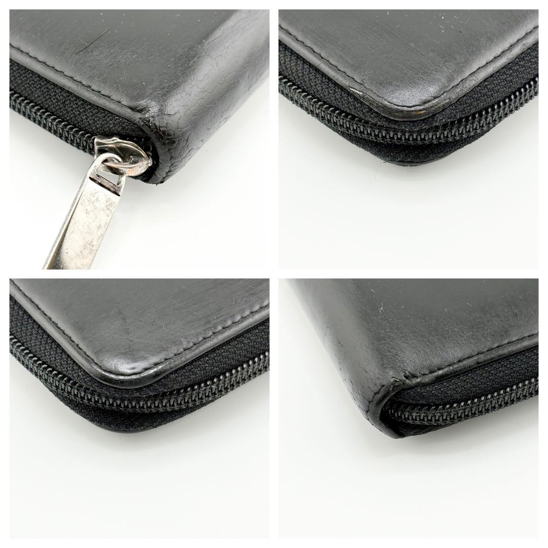 【Gカード付✨】シャネル ラムスキン ラウンドファスナー 長財布 デカココ 黒