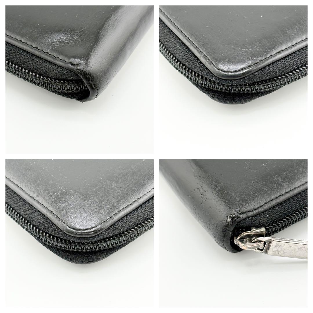 【Gカード付✨】シャネル ラムスキン ラウンドファスナー 長財布 デカココ 黒