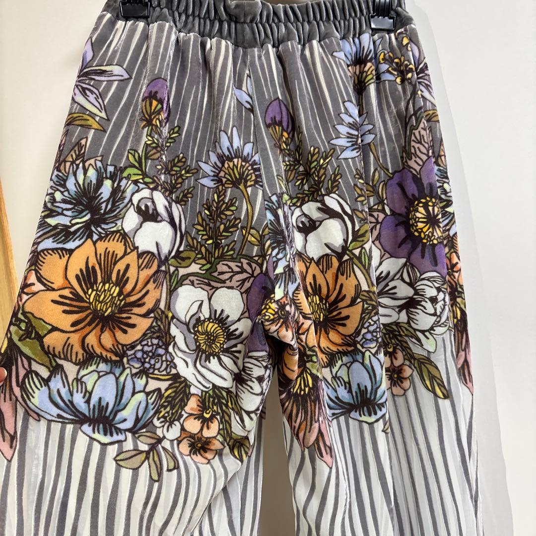 パンツ FUMIETANAKA flower flocky pants