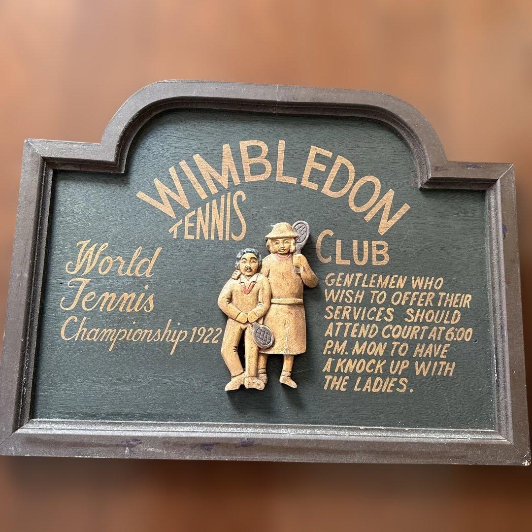 ウィンブルドン テニス 1922年 木製彫刻　アンテック　テニス大会　入手困難