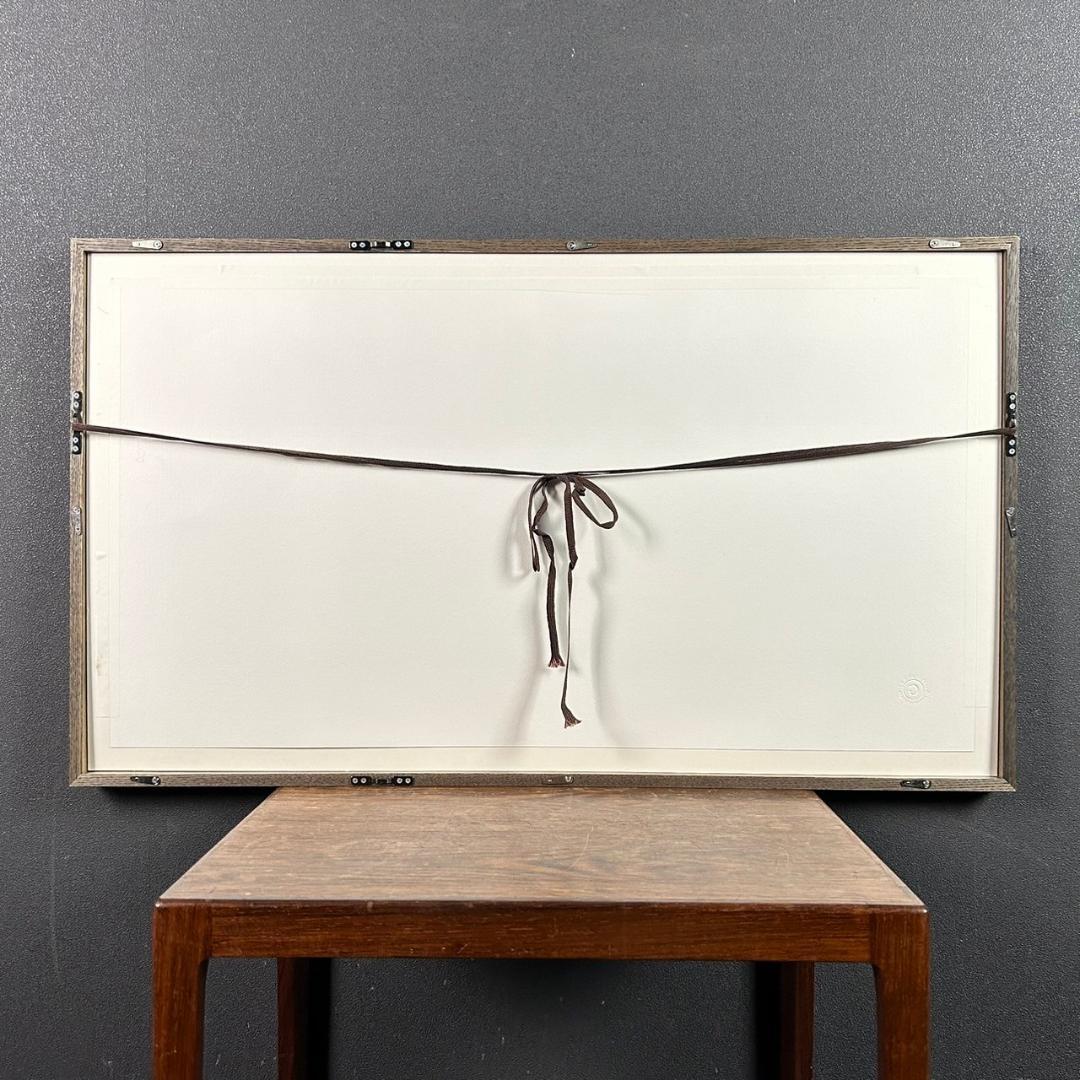 美品 久保修「町屋の四季」ジクレー版画 直筆サイン入り 額縁入り 新品同様