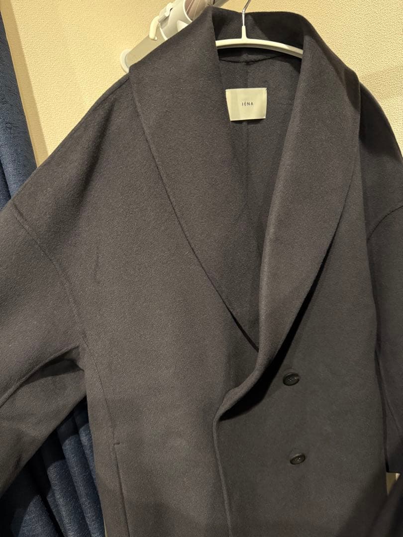 イエナ IENA super160 ショールカラーハーフコート　グレー
