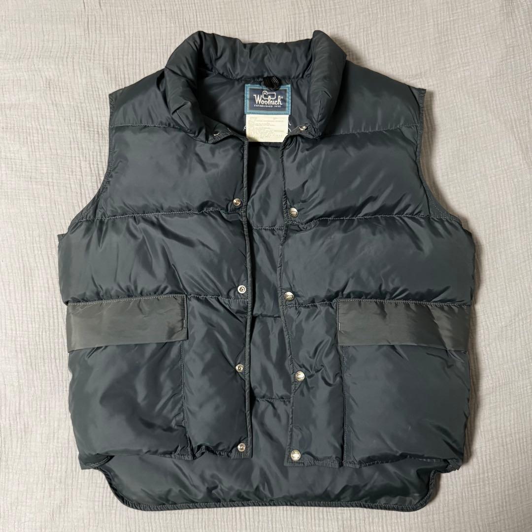80s ウールリッチ ダウンベスト チャコールグレー USA製　美品