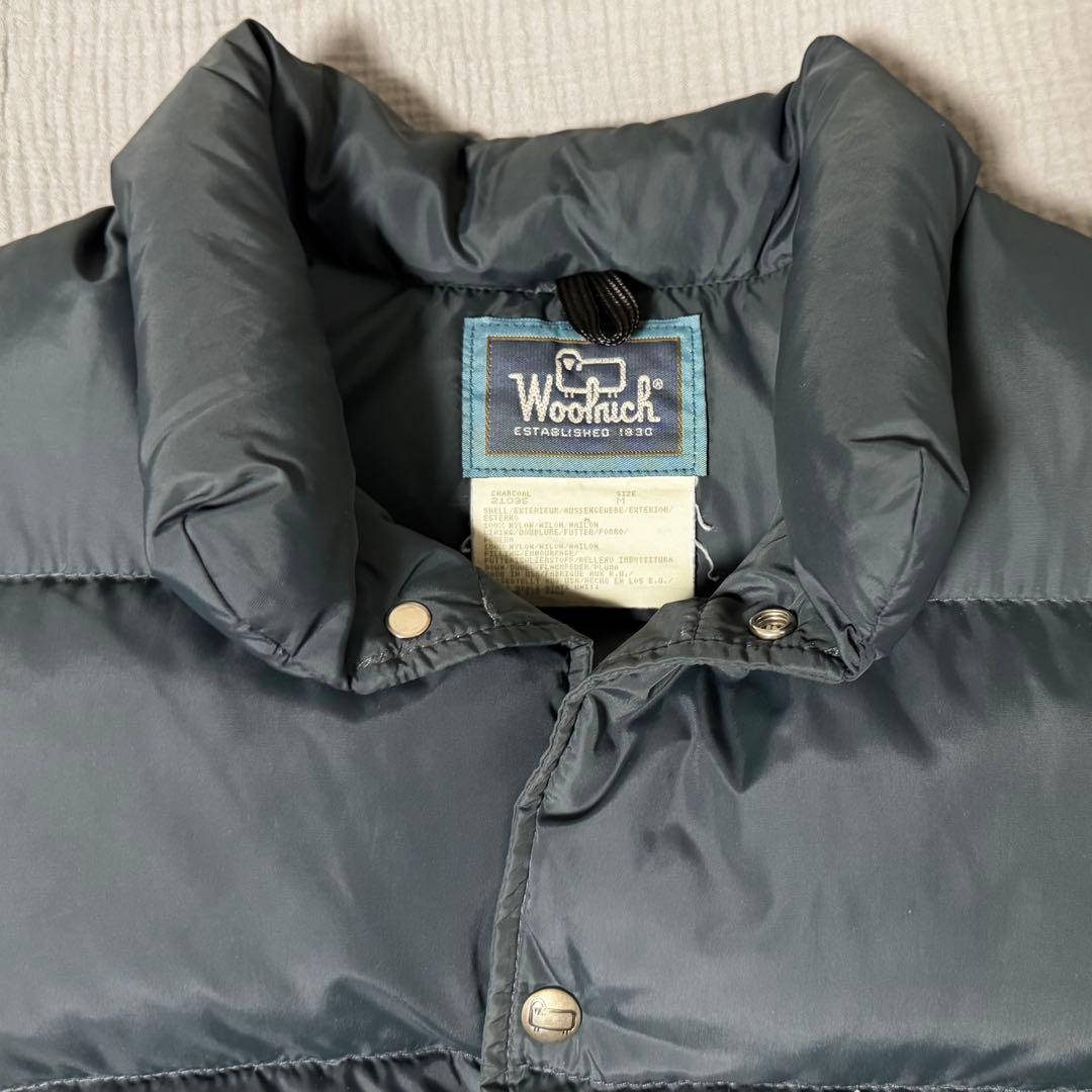 80s ウールリッチ ダウンベスト チャコールグレー USA製　美品