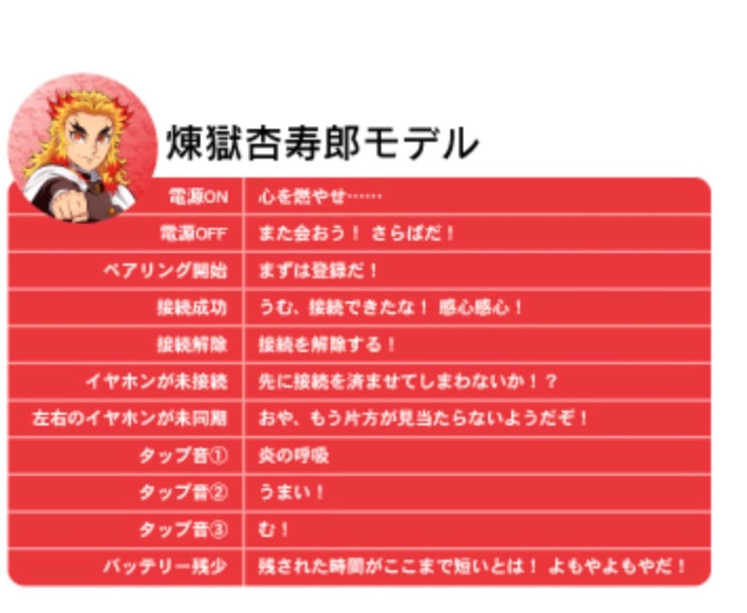 鬼滅の刃 煉獄杏寿郎モデル ワイヤレスイヤホン