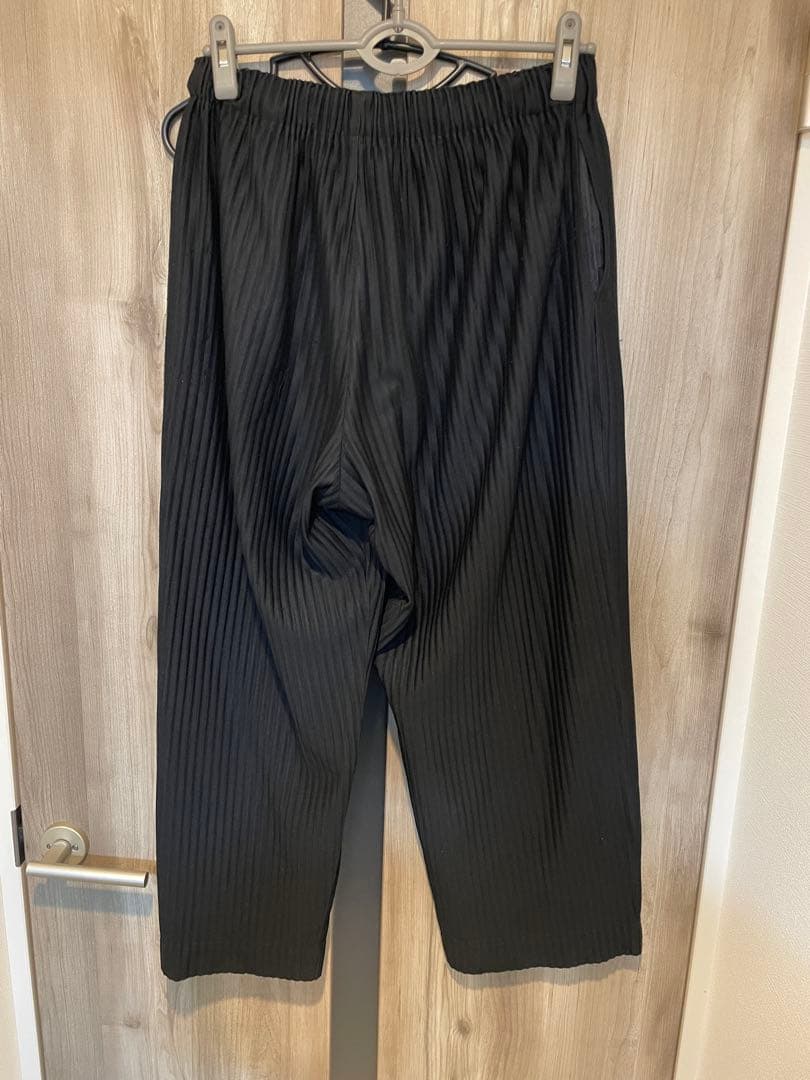 プリーツパンツ　オムプリッセイッセイミヤケ　サイズ1 黒　ドローコード