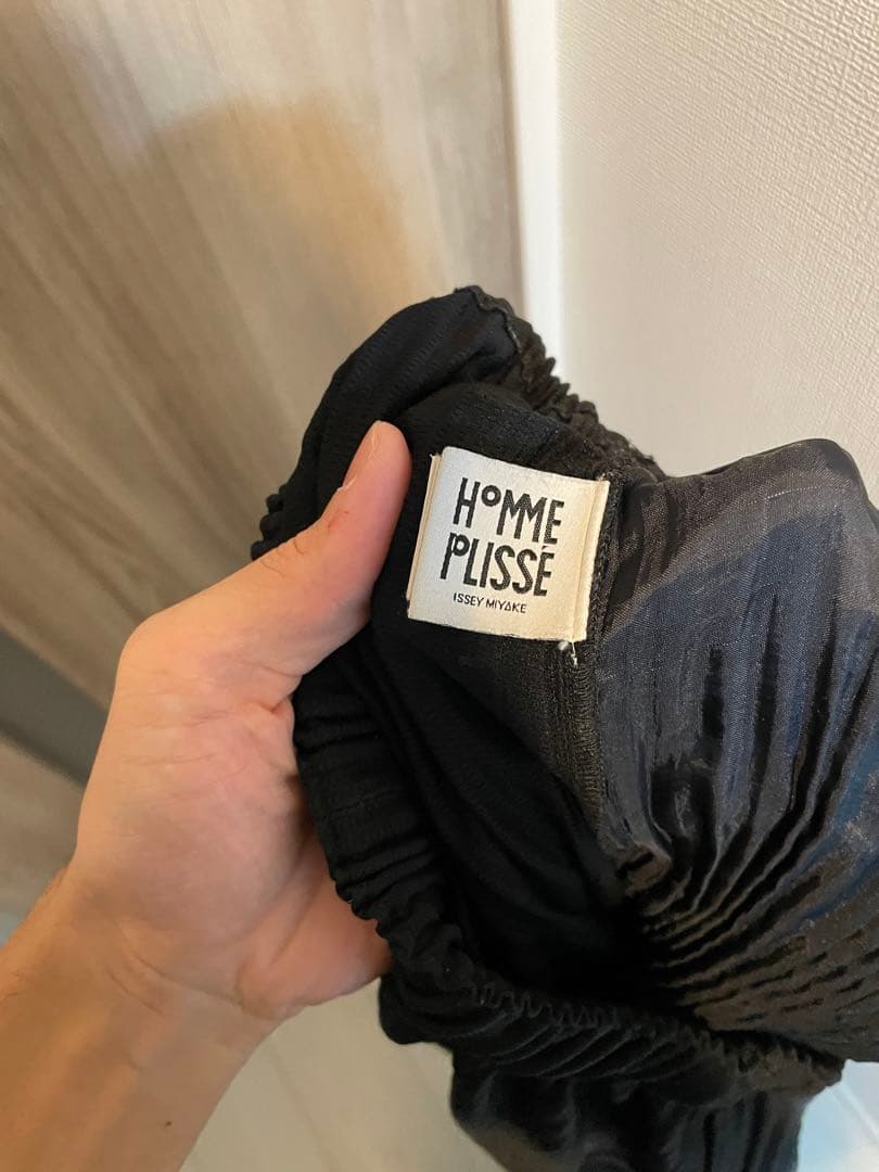 プリーツパンツ　オムプリッセイッセイミヤケ　サイズ1 黒　ドローコード