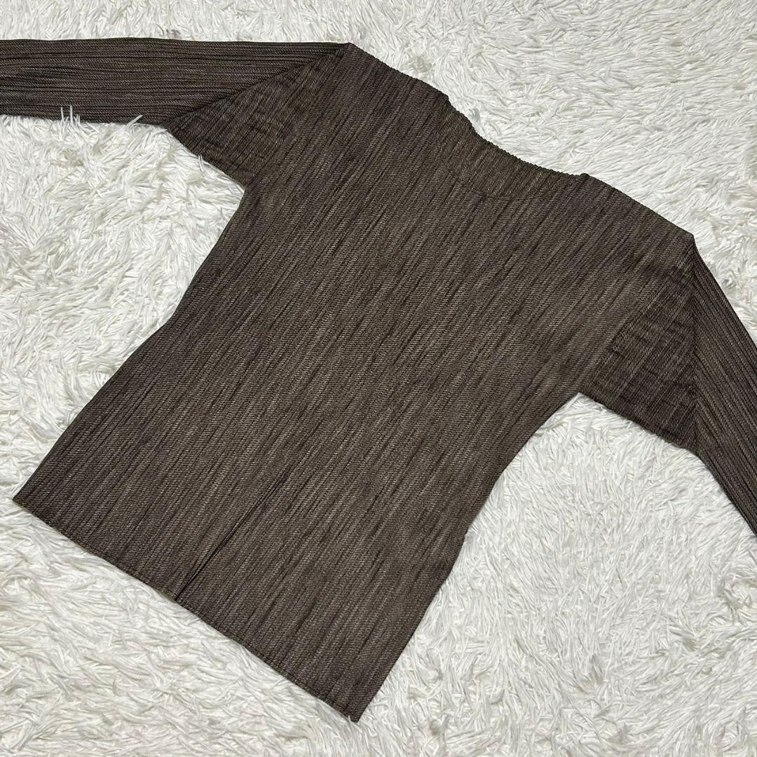 プリーツプリーズ PLEATS PLEASE 杉綾転写 長袖カットソー サイズ3