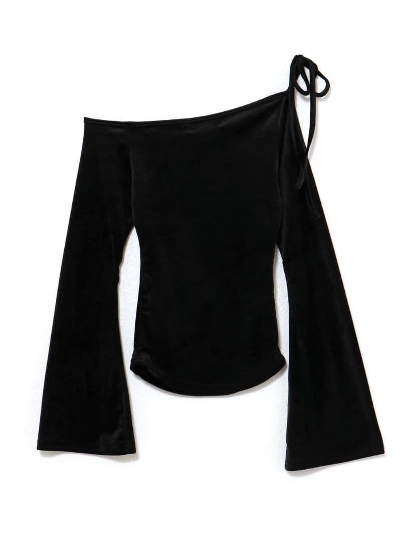 andmary　AM1552　Ruth velour tops　BLACK