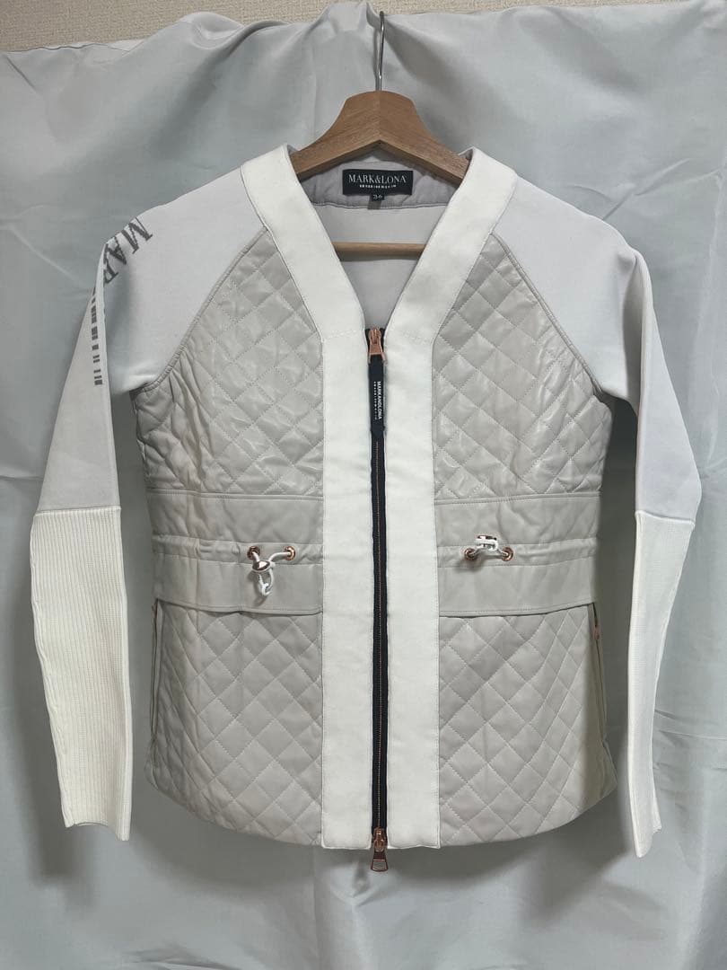 定価5.5万 MARK&LONA CODE キルティング ブルゾン 36 白 金