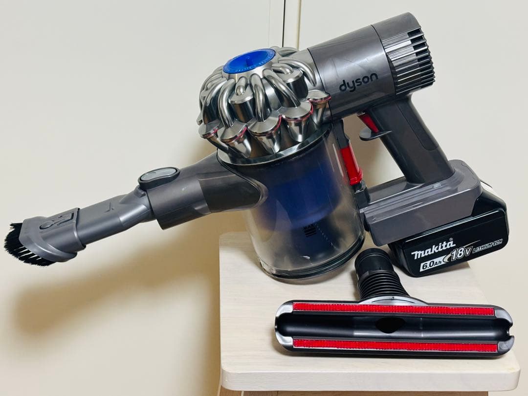 【完全分解洗浄品】ダイソン DC61 マキタ18Vバッテリー仕様 ノズル2個付